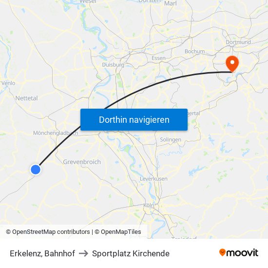 Erkelenz, Bahnhof to Sportplatz Kirchende map