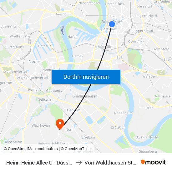 Heinr.-Heine-Allee U - Düsseldorf to Von-Waldthausen-Stadion map