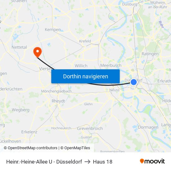 Heinr.-Heine-Allee U - Düsseldorf to Haus 18 map