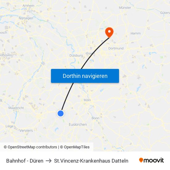 Bahnhof - Düren to St.Vincenz-Krankenhaus Datteln map