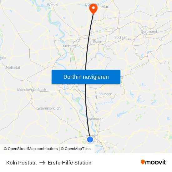 Köln Poststr. to Erste-Hilfe-Station map