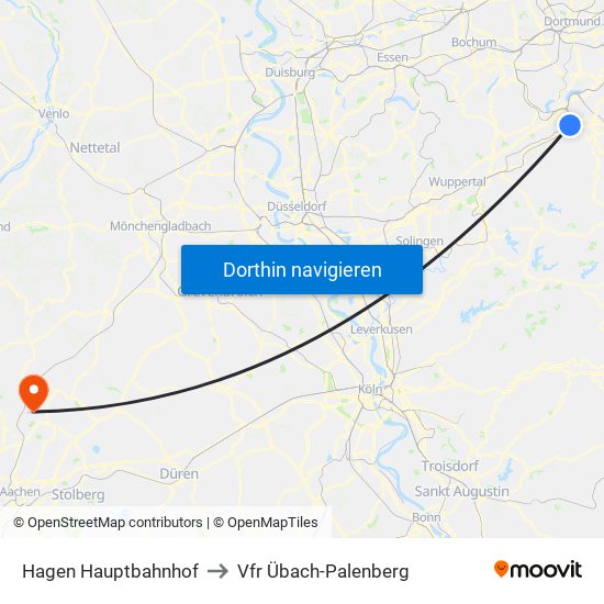 Hagen Hauptbahnhof to Vfr Übach-Palenberg map