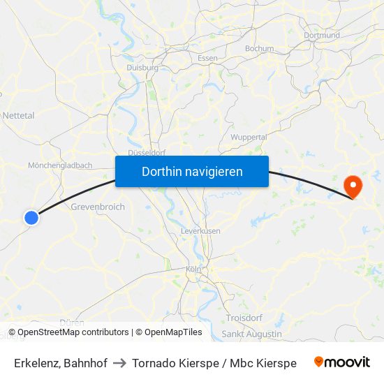 Erkelenz, Bahnhof to Tornado Kierspe / Mbc Kierspe map