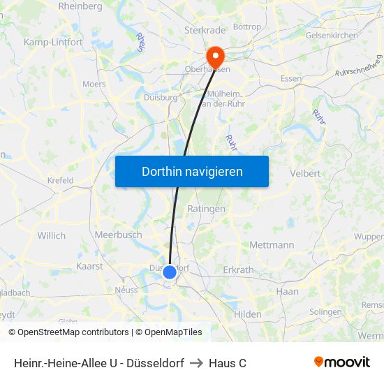 Heinr.-Heine-Allee U - Düsseldorf to Haus C map