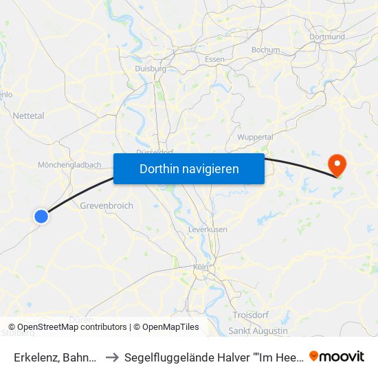 Erkelenz, Bahnhof to Segelfluggelände Halver ""Im Heede"" map