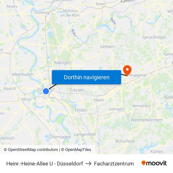 Heinr.-Heine-Allee U - Düsseldorf to Facharztzentrum map