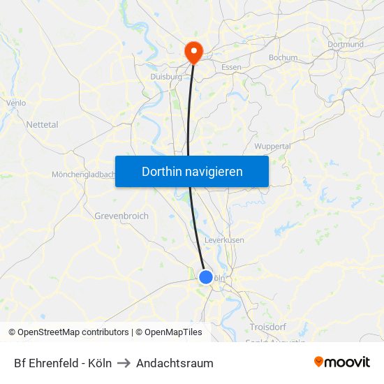 Bf Ehrenfeld - Köln to Andachtsraum map