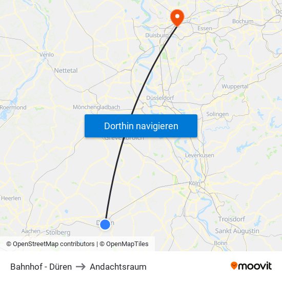 Bahnhof - Düren to Andachtsraum map