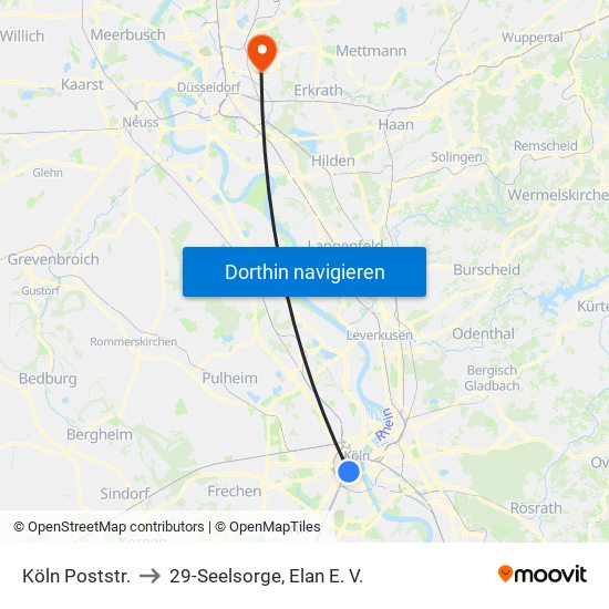 Köln Poststr. to 29-Seelsorge, Elan E. V. map