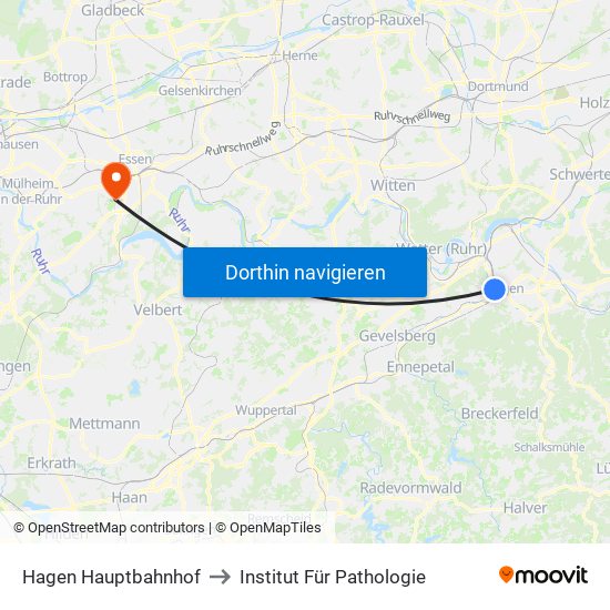 Hagen Hauptbahnhof to Institut Für Pathologie map