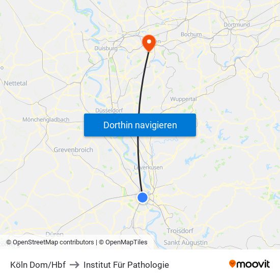 Köln Dom/Hbf to Institut Für Pathologie map