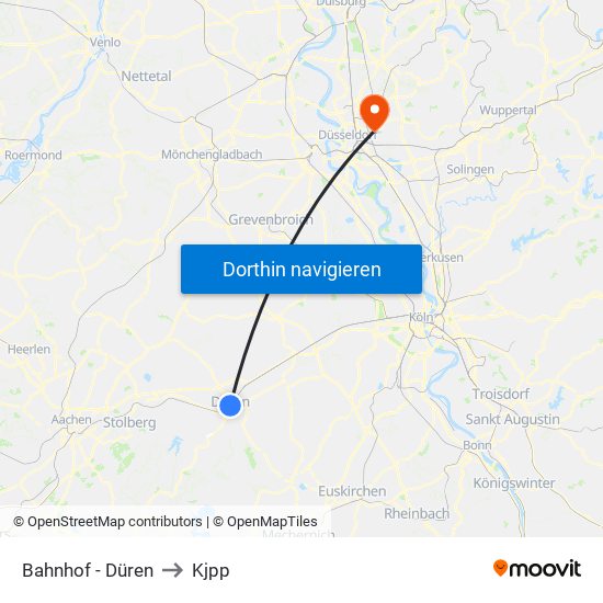 Bahnhof - Düren to Kjpp map