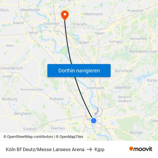 Köln Bf Deutz/Messe Lanxess Arena to Kjpp map