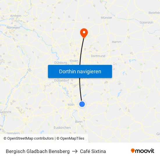 Bergisch Gladbach Bensberg to Café Sixtina map