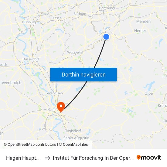 Hagen Hauptbahnhof to Institut Für Forschung In Der Operativen Medizin map