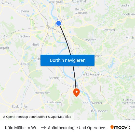 Köln Mülheim Wiener Platz to Anästhesiologie Und Operative Intensivmedizin map