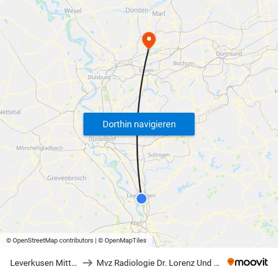 Leverkusen Mitte Bf to Mvz Radiologie Dr. Lorenz Und Triebe map