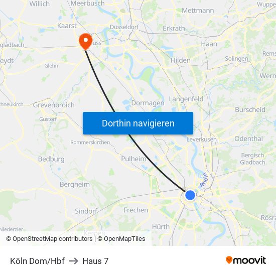 Köln Dom/Hbf to Haus 7 map