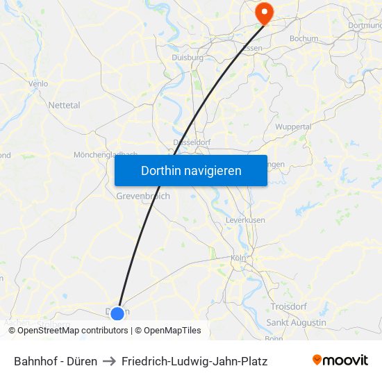 Bahnhof - Düren to Friedrich-Ludwig-Jahn-Platz map