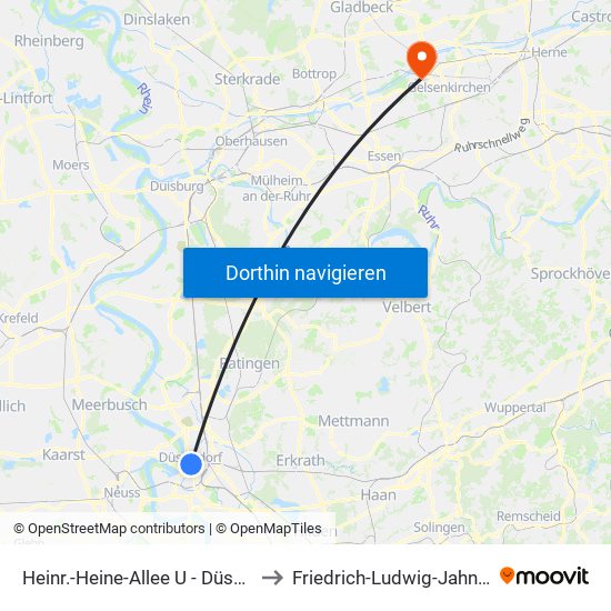 Heinr.-Heine-Allee U - Düsseldorf to Friedrich-Ludwig-Jahn-Platz map