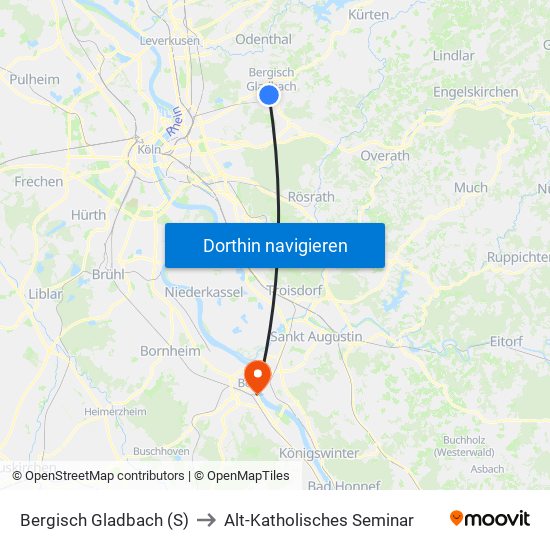 Bergisch Gladbach (S) to Alt-Katholisches Seminar map