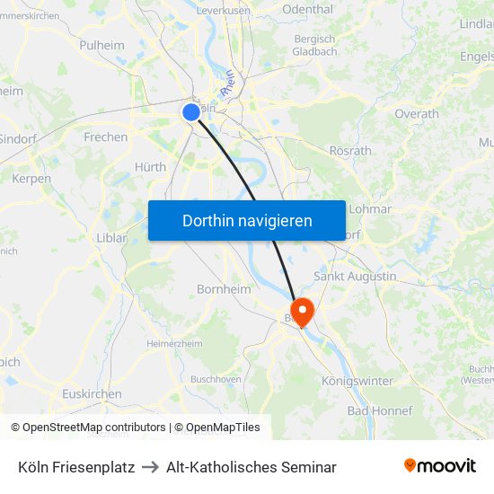 Köln Friesenplatz to Alt-Katholisches Seminar map