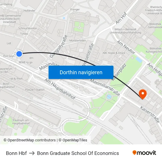 Bonn Hbf to Bonn Graduate School Of Economics map