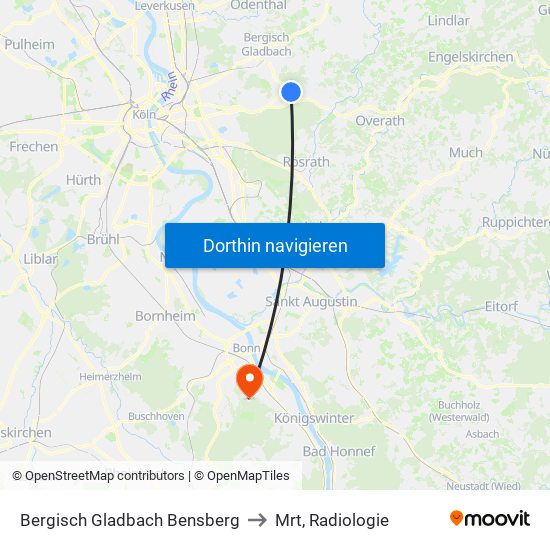 Bergisch Gladbach Bensberg to Mrt, Radiologie map