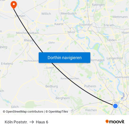 Köln Poststr. to Haus 6 map