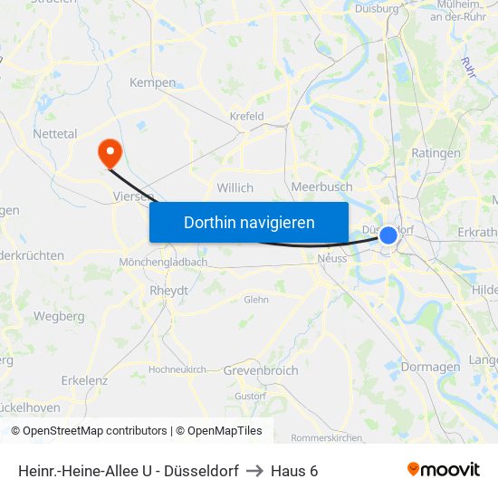 Heinr.-Heine-Allee U - Düsseldorf to Haus 6 map