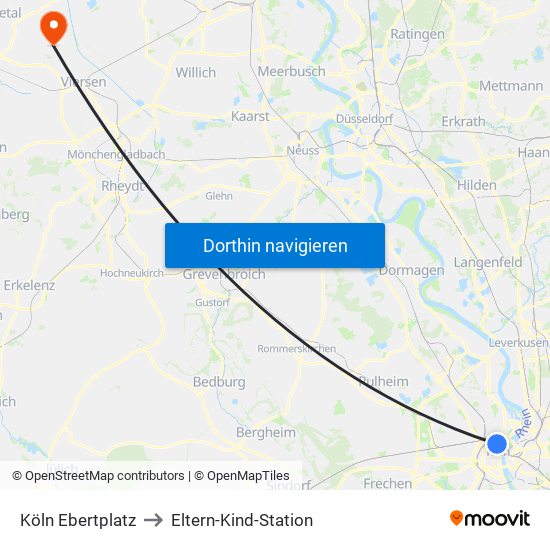 Köln Ebertplatz to Eltern-Kind-Station map