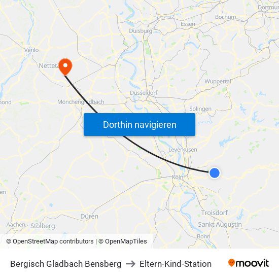 Bergisch Gladbach Bensberg to Eltern-Kind-Station map