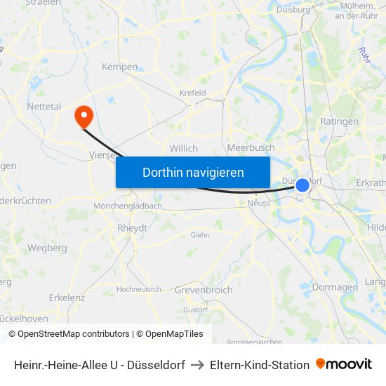 Heinr.-Heine-Allee U - Düsseldorf to Eltern-Kind-Station map