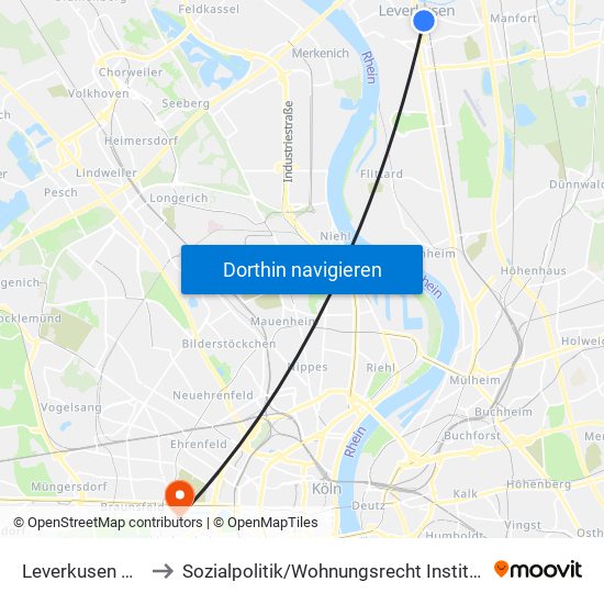 Leverkusen Mitte Bf to Sozialpolitik / Wohnungsrecht Institut Für Ostrecht map