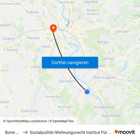 Bonn Hbf to Sozialpolitik / Wohnungsrecht Institut Für Ostrecht map