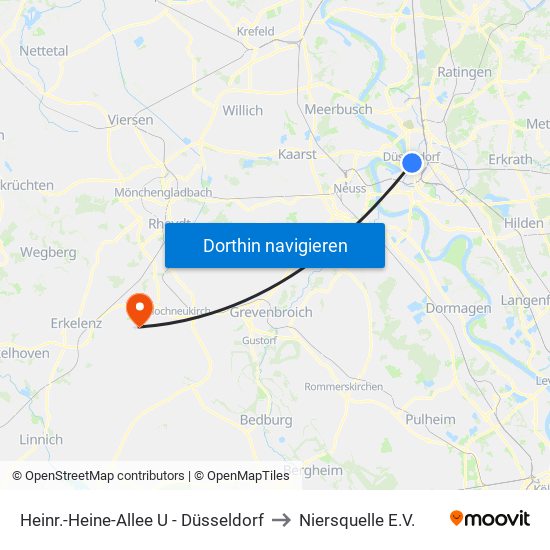 Heinr.-Heine-Allee U - Düsseldorf to Niersquelle E.V. map