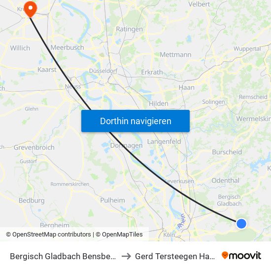 Bergisch Gladbach Bensberg to Gerd Tersteegen Haus map