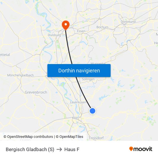 Bergisch Gladbach (S) to Haus F map