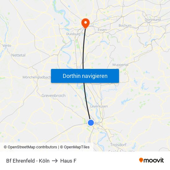Bf Ehrenfeld - Köln to Haus F map