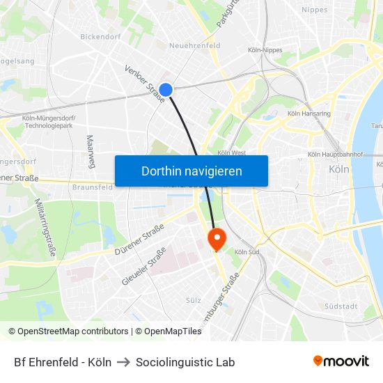 Bf Ehrenfeld - Köln to Sociolinguistic Lab map