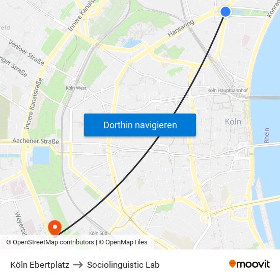 Köln Ebertplatz to Sociolinguistic Lab map
