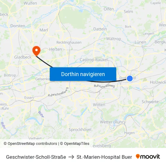 Geschwister-Scholl-Straße to St.-Marien-Hospital Buer map