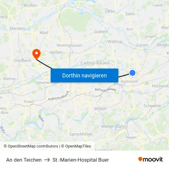 An den Teichen to St.-Marien-Hospital Buer map