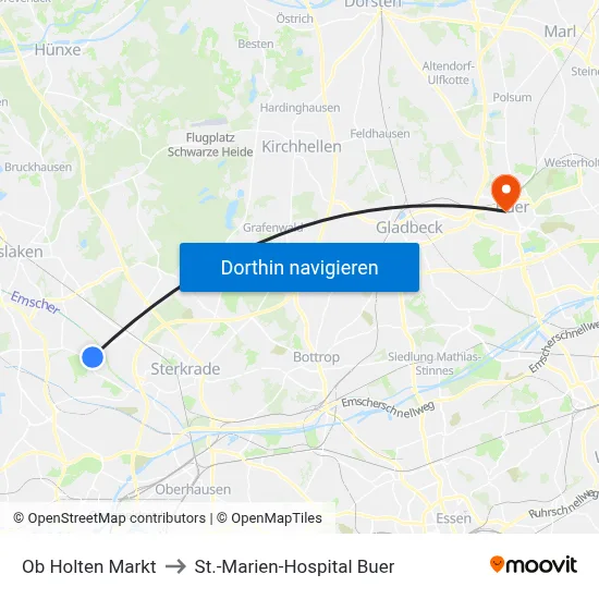 Ob Holten Markt to St.-Marien-Hospital Buer map