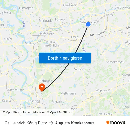 Ge Heinrich-König-Platz to Augusta-Krankenhaus map