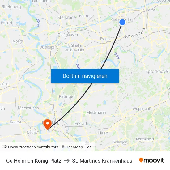 Ge Heinrich-König-Platz to St. Martinus-Krankenhaus map