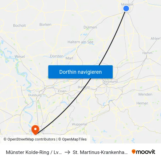 Münster Kolde-Ring / Lvm to St. Martinus-Krankenhaus map