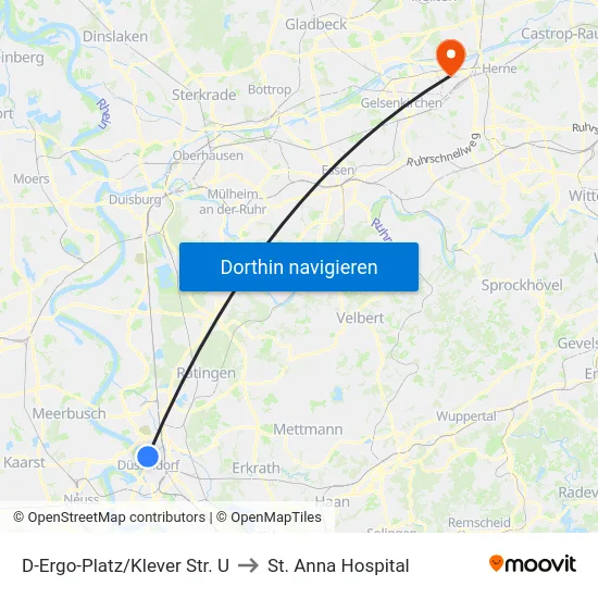 D-Ergo-Platz/Klever Str. U to St. Anna Hospital map