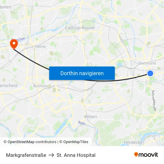 Markgrafenstraße to St. Anna Hospital map