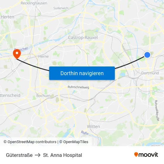 Güterstraße to St. Anna Hospital map